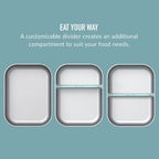 Bentgo Stainless Steel Leak-Proof Lunch Box Food Container Airtight Lid - Aqua