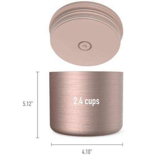 Bentgo Stainless Steel Vacuum Insulated Food Jar Container Flask 560ml Rose Gold