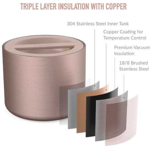 Bentgo Stainless Steel Vacuum Insulated Food Jar Container Flask 560ml Rose Gold