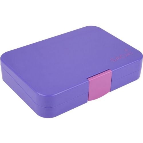 Bento Lunch Box 4-Compartment Food Storage Container Sachi - Purple Butterflies