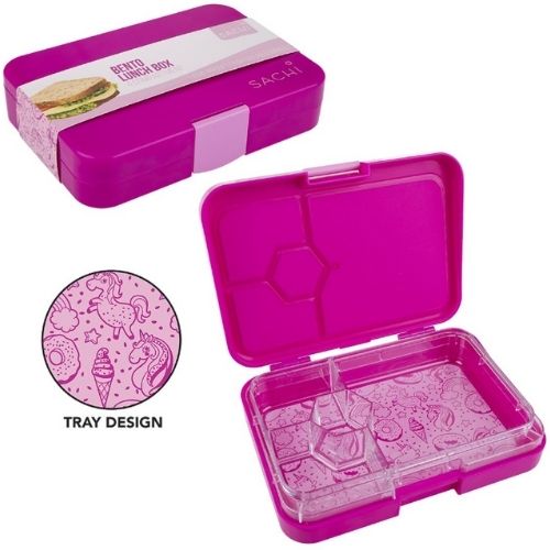 Bento Lunch Box 4 Compartment Food Storage Container Sachi - Unicorns