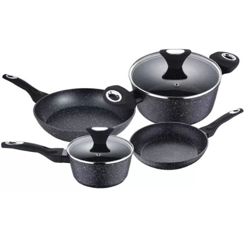 Bergner Blaze Aluminium Pan Pot Kitchen Non-Stick Cookware Cooking Set 4 Piece
