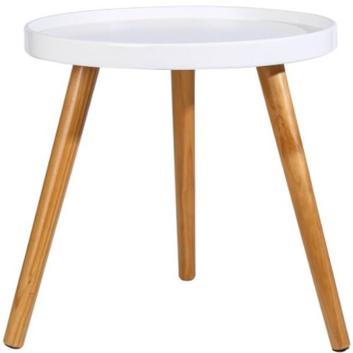 Biazah Round Bedside Table Bedroom Furniture Wooden Side Table Large & Small Set