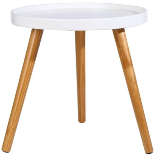 Biazah Round Bedside Table Bedroom Furniture Wooden Side Table Large & Small Set
