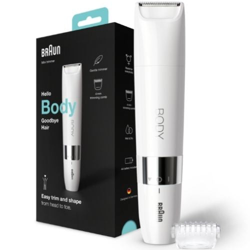 Braun Electric Mini Body Trimmer Hair Removal Wet & Dry With Trimming Comb