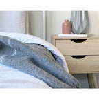 Brighton Throw Blanket 100% NZ Wool Soft Warm Cozy Bed Decoration - Grey Striped