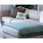 Brighton Throw Blanket 100% NZ Wool Soft Warm Cozy Light Weight - Sage Striped