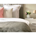 Brighton Throw Blanket 100% NZ Wool Soft Warm Cozy Light Weight Bed Decor - Grey
