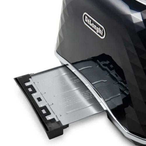 Brillante Exclusive 4 Slice Bread Toaster Removable Crumb Tray Delonghi - Black