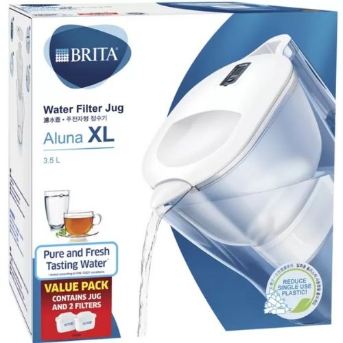 Brita Aluna XL Water Filter Jug 3.5L with 2 Maxtra+ Filters Cartridge - White