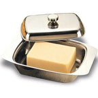 Butter Dish Stainless Steel With Cover Kitchen Storage Container Tray Holder