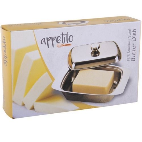Butter Dish Stainless Steel With Cover Kitchen Storage Container Tray Holder