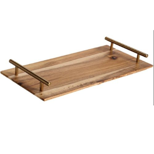 Charcuterie Board Cheese Platter Rectangular Wooden Food Serving Tray 30cm Brown