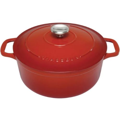 Chasseur 22cm Round French Oven 3.2L Casserole Cast Iron Cookware - Inferno Red