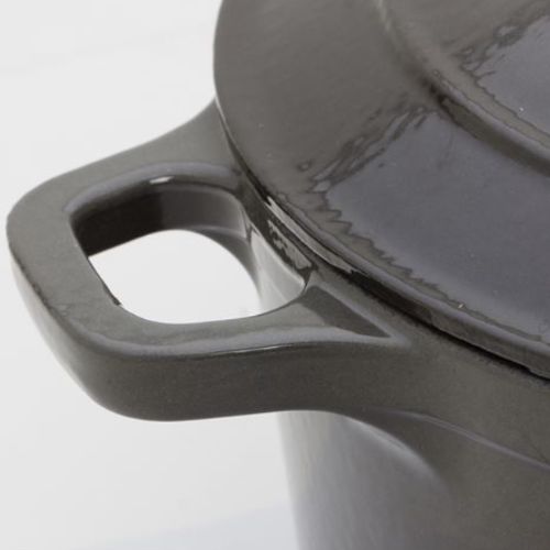 Chasseur 26cm Round French Oven 5.2L Casserole Cast Iron - Caviar Grey