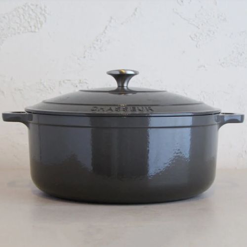 Chasseur 28 cm Round French Oven 6.1L Cast Iron Cookware - Caviar Grey