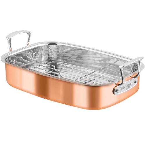 Chasseur Escoffier Tri-Ply Roasting Pan with Rack Oven Baking Dish Roaster Tray