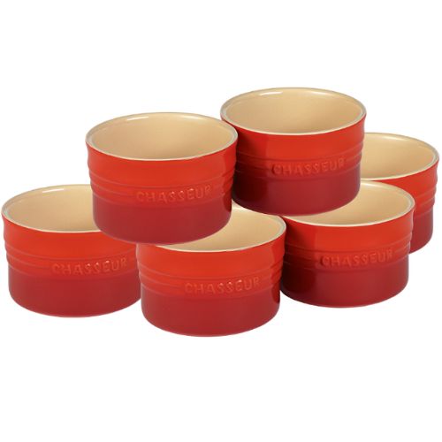 Chasseur La Cuisson 280ml Ramekin 6-Piece Set, Red