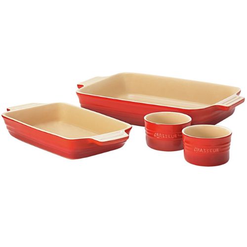 Chasseur La Cuisson Baking 4 Piece Set, Red