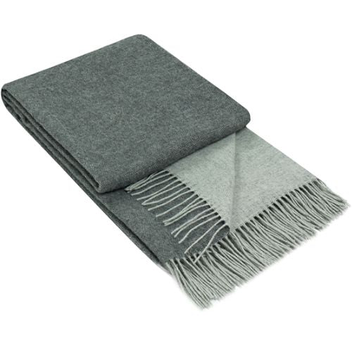 Chiswick Throw Blanket Merino Wool/Cashmere Soft Cozy Light Weight - Charcoal