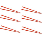 Chopsticks Lacquered Red Wooden Chinese Chopstick Wood D.Line - Set of 6