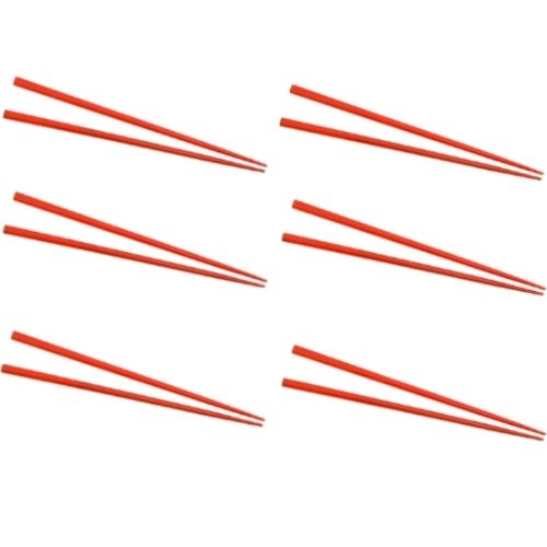 Chopsticks Lacquered Red Wooden Chinese Chopstick Wood D.Line - Set of 6