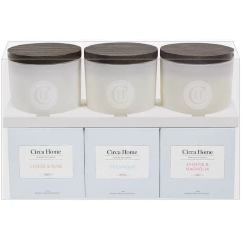 Circa Home Candle Trio Scented Soy Wax Blend Candles 3 x 260g