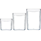 ClickClack 3 Piece Pantry Cube Containers Airtight Food Storage Set - Large