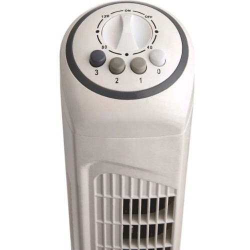 Click Tower Fan 81cm with 3 Speed, 2 Hour Timer & Oscillating Function - White