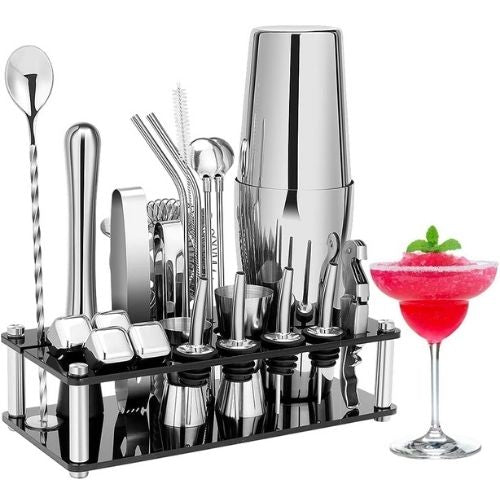 Cocktail Shaker Set Boston 23-Piece Stainless Steel and Professional Bar Tools