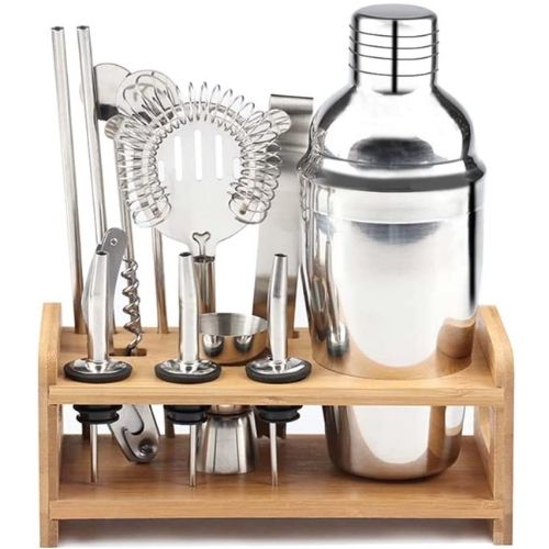 Cocktail Shaker Set With 13 Pieces Bar Utensils Stainless Steel Bartender Kit