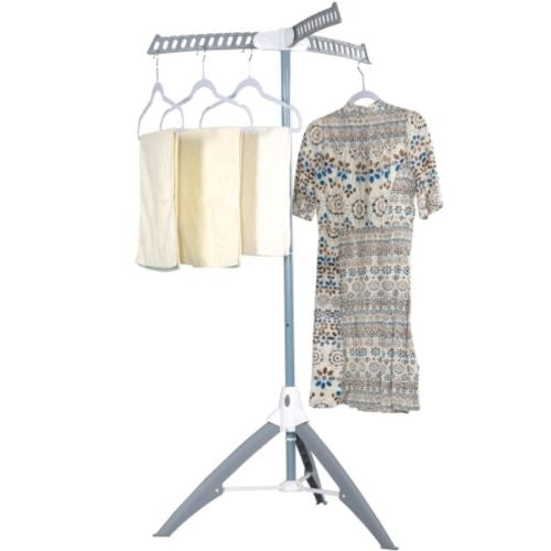 Collapsible Portable Indoor Tripod Garments & Clothes Drying Rack - Grey/White