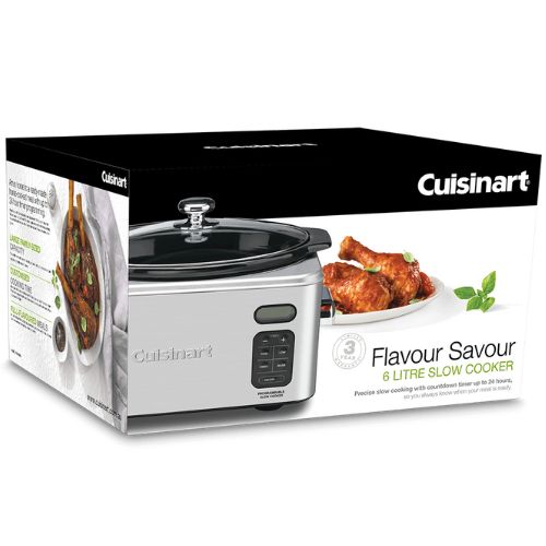 Cuisinart Flavour Sour 6L Programmable Kitchen Slow Cooker w/ Ceramic Pot Silver