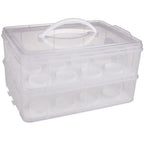 Cupcake Carrier Box 24 Cup Stackable Cake Container With Handle Plastic Storage