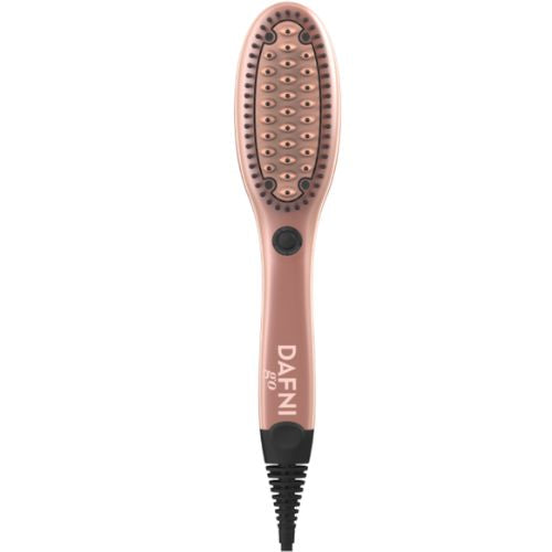 Dafni Hair Straightener Brush Ceramic Brushes Straightening Hairbrush, Rose Gold