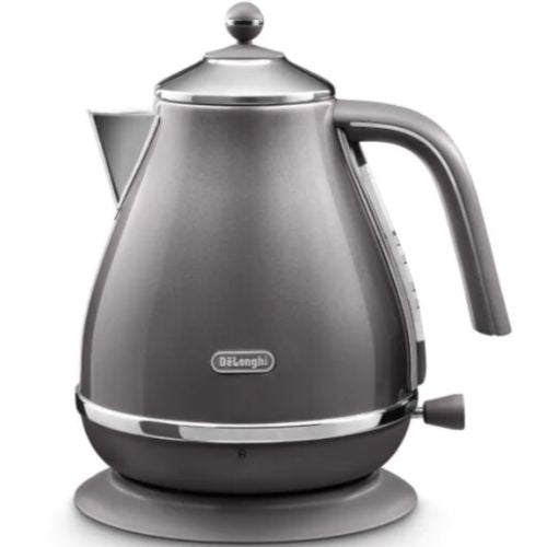 DeLonghi Kettle Icona Metallics Electric Jug Cordless Water Heater 1.7L - Grey