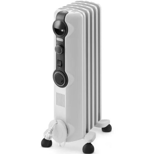 DeLonghi Radia S Portable Oil Column Heater 1000W with Timer - White