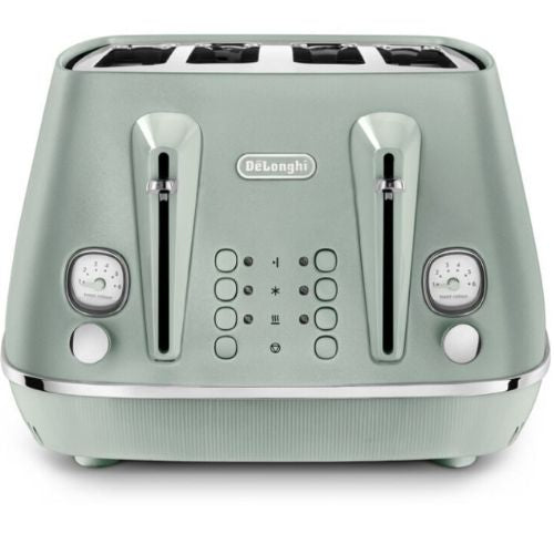 De'Longhi Distinta Perla 4 Slot Toaster 1800W, Removable Crumb Tray - Green