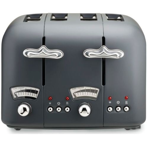 Delonghi Argento Silva 4 Slice Toaster with DefrostReheat, 1600W - Birch Grey