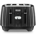 Delonghi Ballerina 4 Slice Bread Toaster Removable Crumb Tray, 1800W - Black