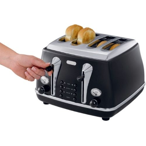 Delonghi CTO4003BK Icona Classic 4 Slice Toaster With Browning Control - Black