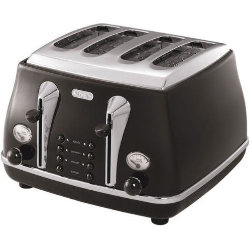 Delonghi CTO4003BK Icona Classic 4 Slice Toaster With Browning Control - Black
