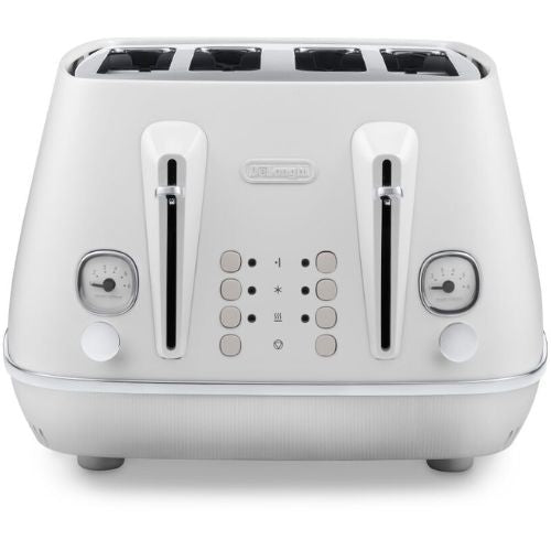 Delonghi Distinta Moments 4 Slice Toaster with Defrost/Reheat - Sunshine White