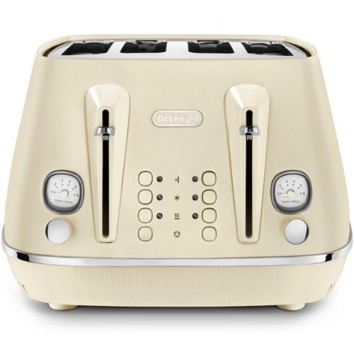 Delonghi Distinta Perla 4 Slice Toaster with Reheat, 6 Browning Settings - Lemon