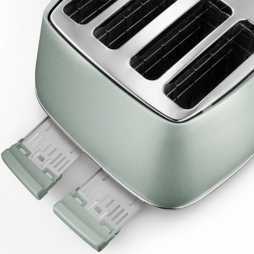 Delonghi Distinta Perla 4 Slice Toaster with Reheat, 6 Browning Settings - Mint