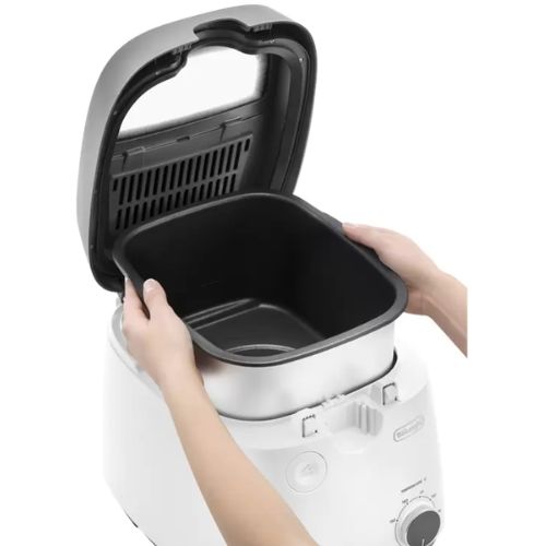 Delonghi FS8065 Traditional Deep Fryer with 5 Heat Settings - White