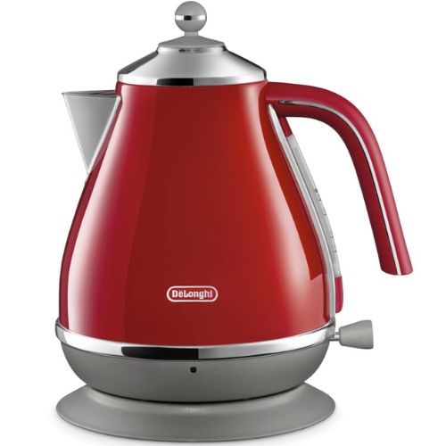 Delonghi Icona Capitals 1.7L Electric Kettle, Fully Detachable Base - Tokyo Red
