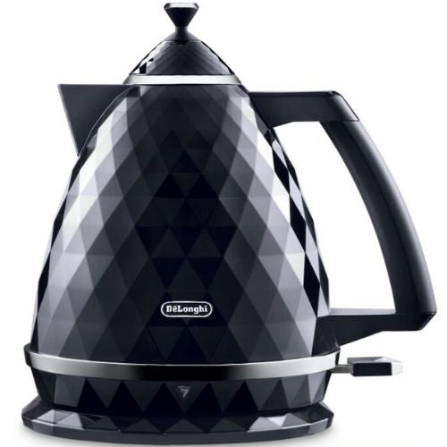 Delonghi Kettle 1.7L Swivel Base Cordless Water Pot Boiler Jug - Quartz Black