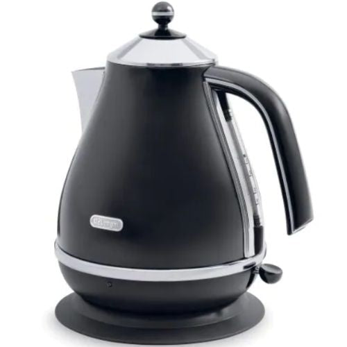 Delonghi Kettle Icona 1.7 L Capacity 2000W Non-Slip Feet Stainless Steel - Black