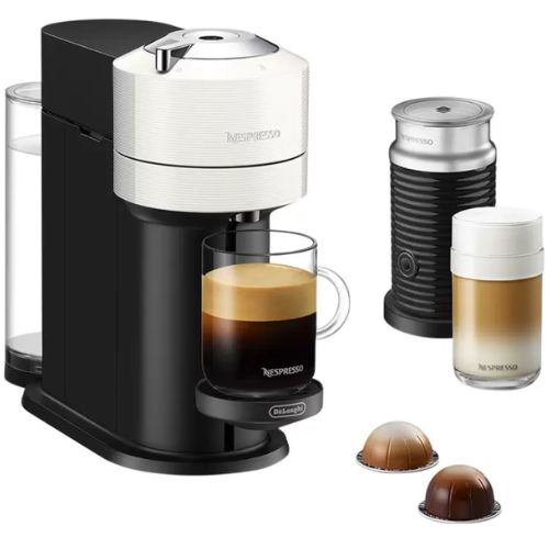 Delonghi Nespresso Vertuo Next Capsule Coffee Machine with Aerrocino - White